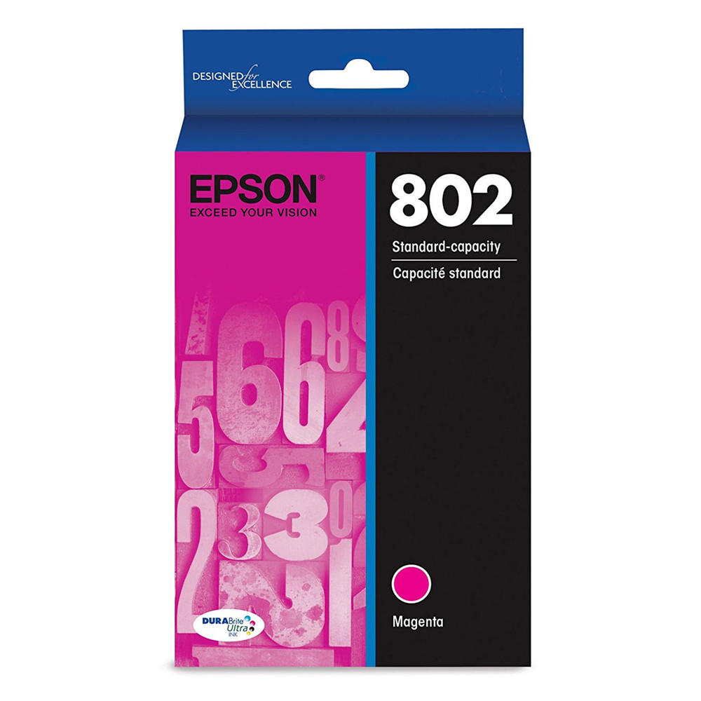 Original Epson T802 Standard Yield Magenta Ink Cartridge, T802320-S