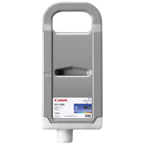 Genuine Canon PFI-706B High-Yield Blue Inkjet Cartridge, 6689B001AA