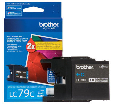 Original Brother LC79 Extra High Yield Cyan Ink Cartridge, LC79C