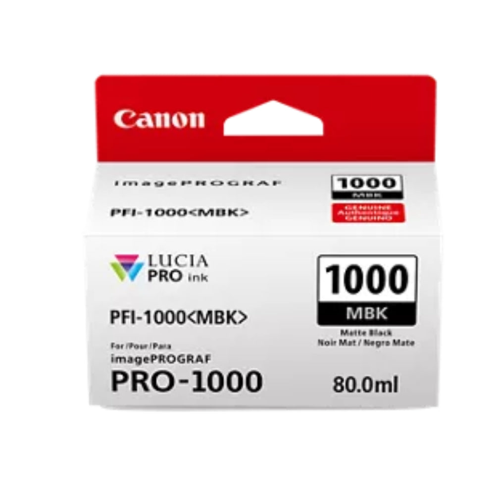 Original Canon PFI-1000 Standard Yield Matte Black Ink Cartridge, 0545C002 