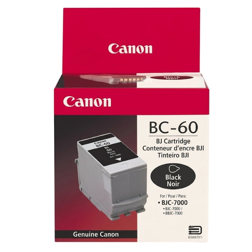 Original Canon BC-60 Standard Yield Black Ink Cartridge, 0917A003