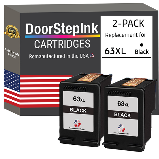 replacement HP 63XL Black (F6U64AN) Ink Cartridges