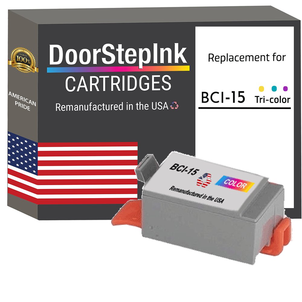 DoorStepInk Remanufactured in the USA Ink Cartridges for Canon BCI-15  BCI15 Color