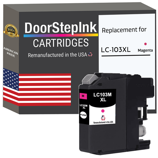 DoorStepInk Remanufactured in the USA Ink Cartridges for Brother LC103XL Magenta