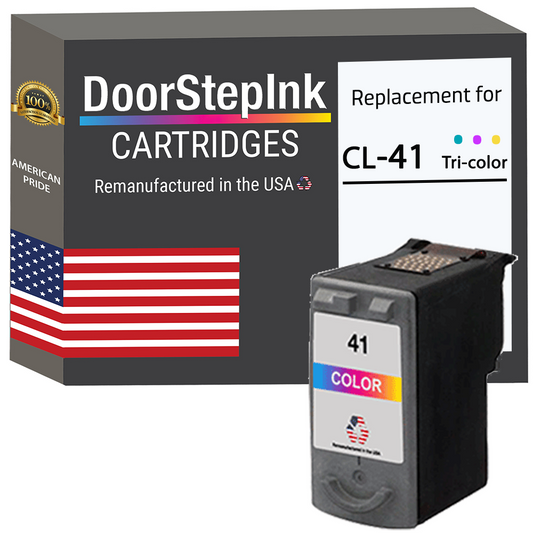 DoorStepInk Remanufactured in the USA Ink Cartridge for Canon CL-41 Tri-Color
