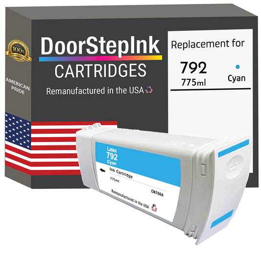 DoorStepInk Remanufactured in the USA Ink Cartridge for 792 775ML Cyan