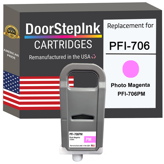 DoorStepInk Remanufactured in the USA Ink Cartridge for Canon PFI-706 700ML Photo Magenta