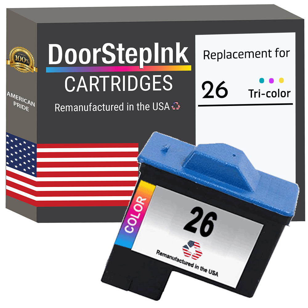 DoorStepInk Remanufactured in the USA Ink Cartridge for Lexmark #26 Tri-Color