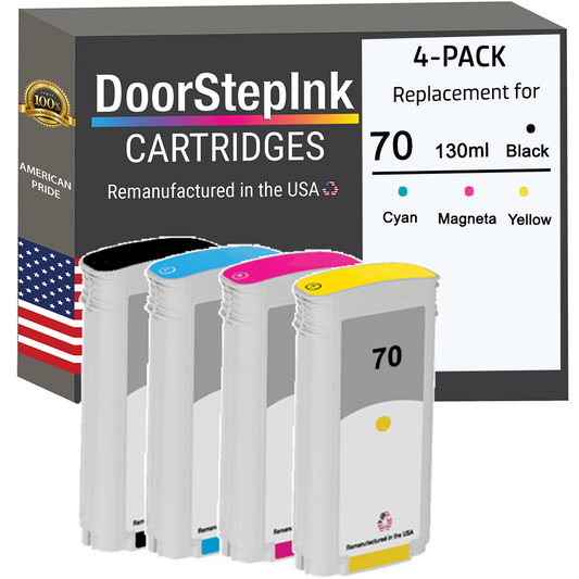  Remanufactured HP 70 130ML (4Pack)
