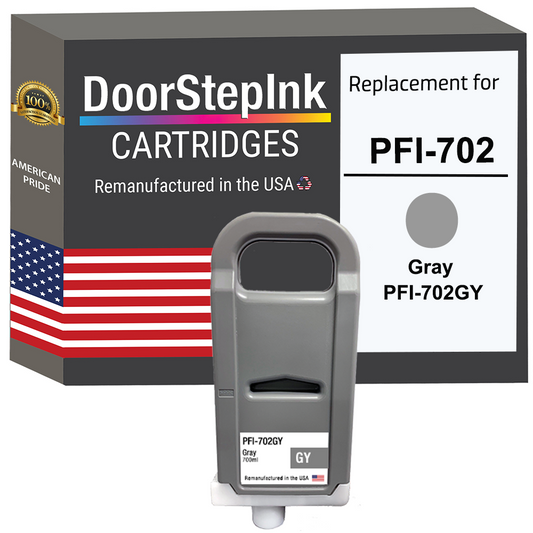 DoorStepInk Remanufactured in the USA Ink Cartridge for Canon PFI-702 330ML Gray 