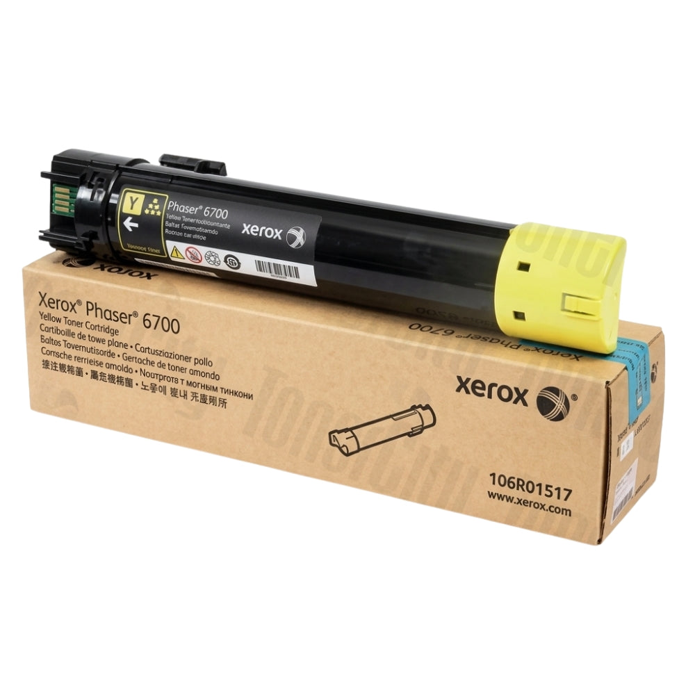 Original Xerox Phaser 6700 High Yield Yellow Toner Cartridge, 106R01517