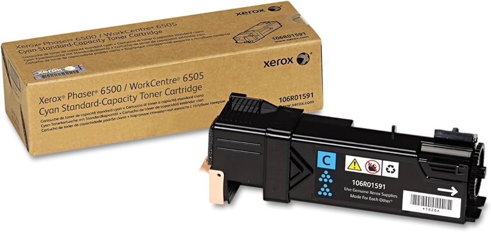Original Xerox PHASER 6500/6505 Standard Yield Cyan Toner Cartridge, 106R01591