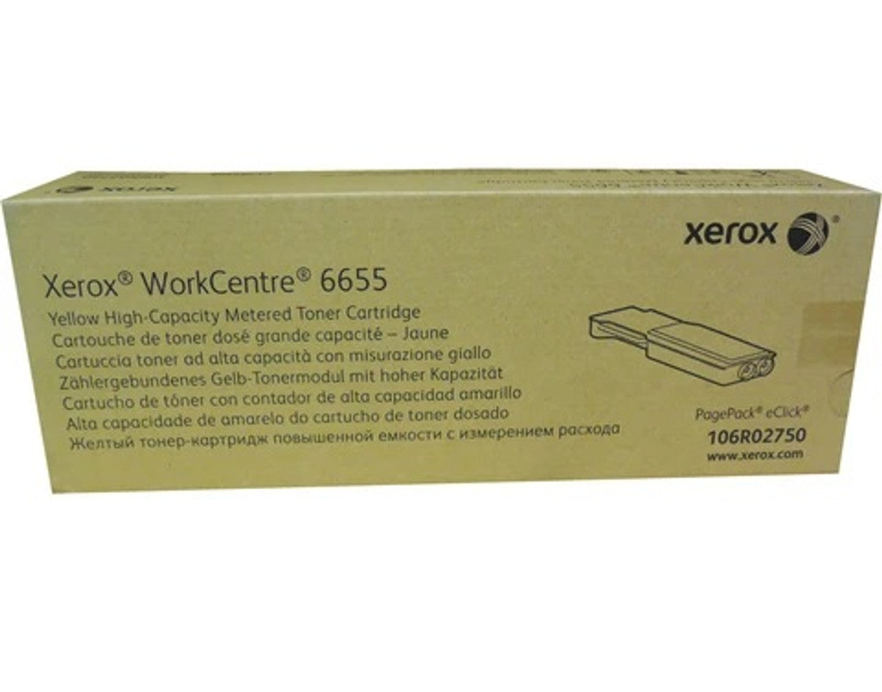 Original Xerox WORKCENTRE 6655 High Yield Yellow Toner Cartridge, 106R02750