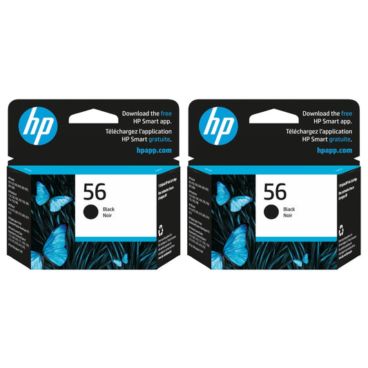 Genuine HP 56 (C6656AN) Black 2PK Ink Cartridges