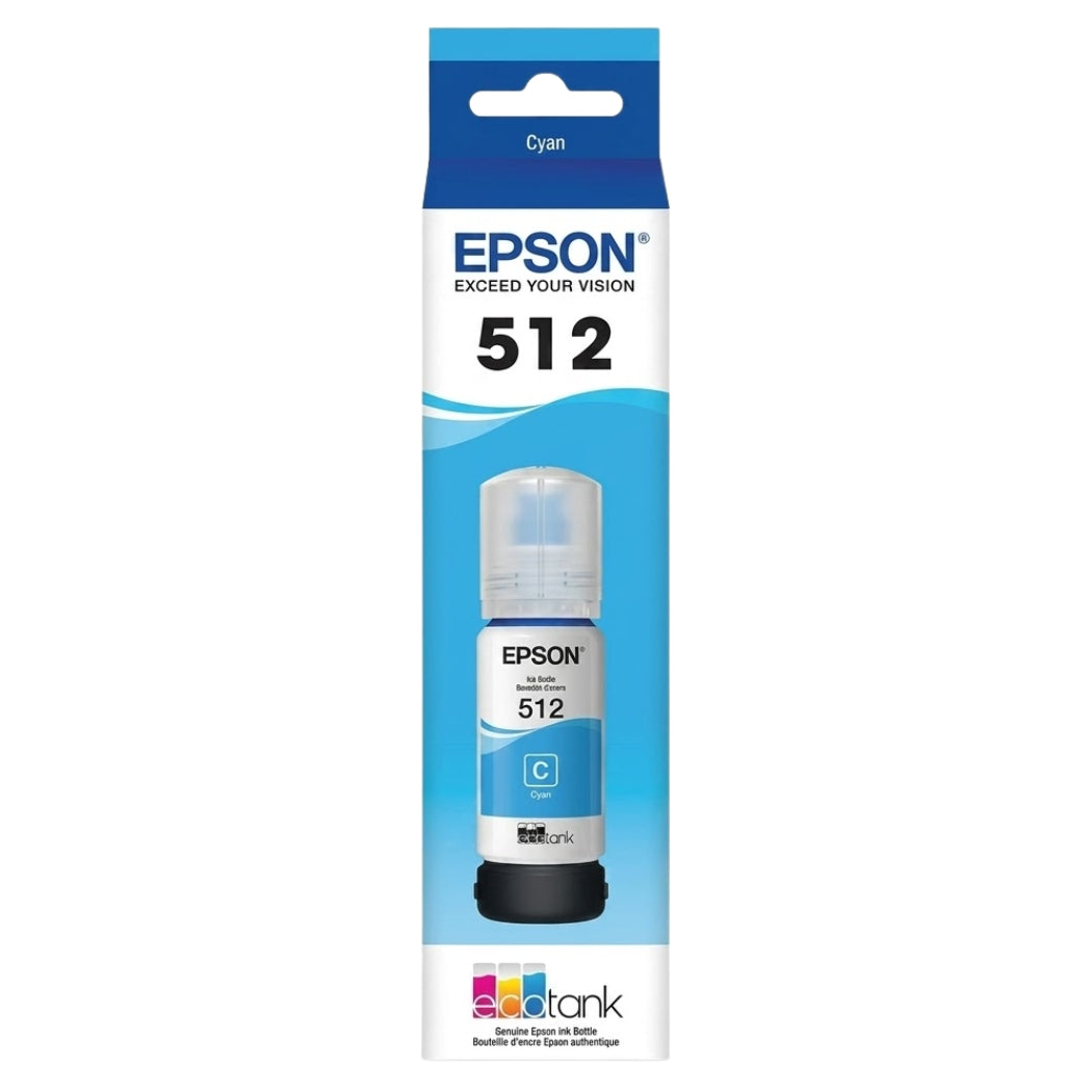 Original Epson T512 EcoTank Cyan Ink Bottle,T512220-S