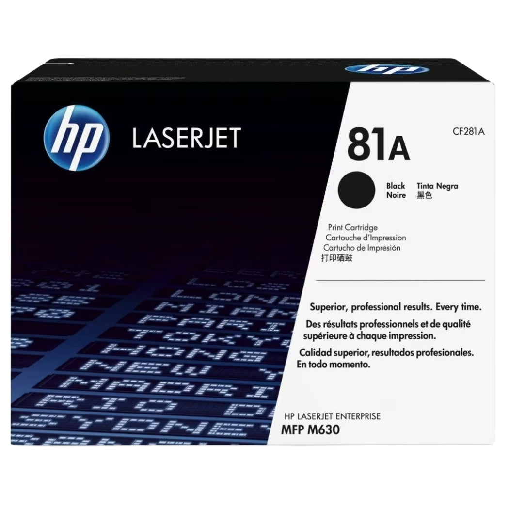 Original HP 81A Black LaserJet Toner Cartridge, CF281A