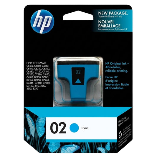 Genuine HP 02 (C8771WN) Cyan Ink Cartridge