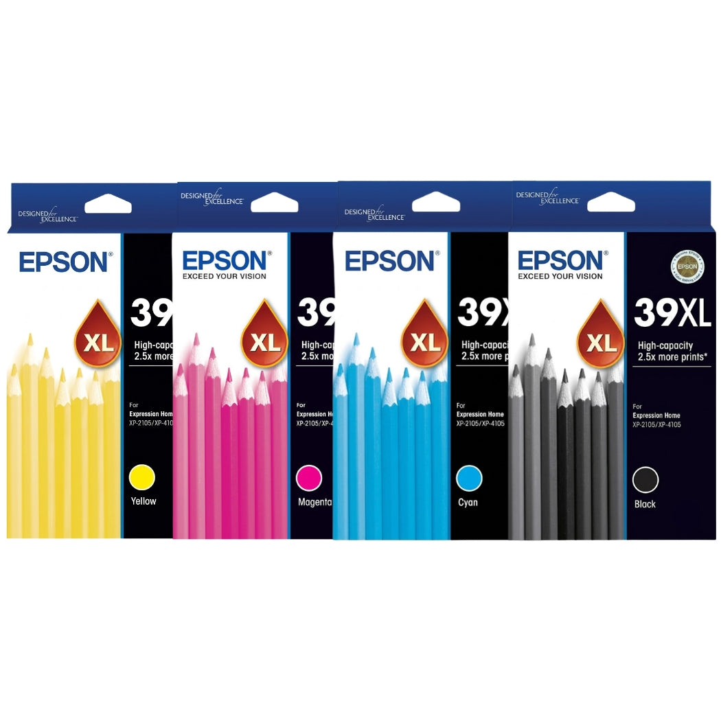 Original Epson 39XL High Yield Tri-Color Ink Cartridge, C13T04L996 - 4-Pack