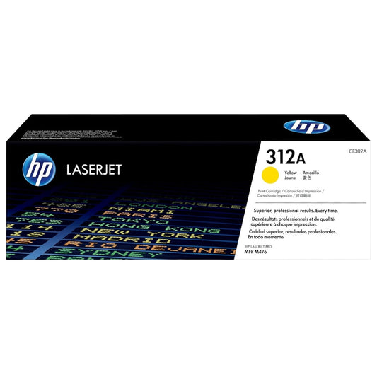 Genuine HP 312A Yellow LaserJet Toner Cartridge, CF382A