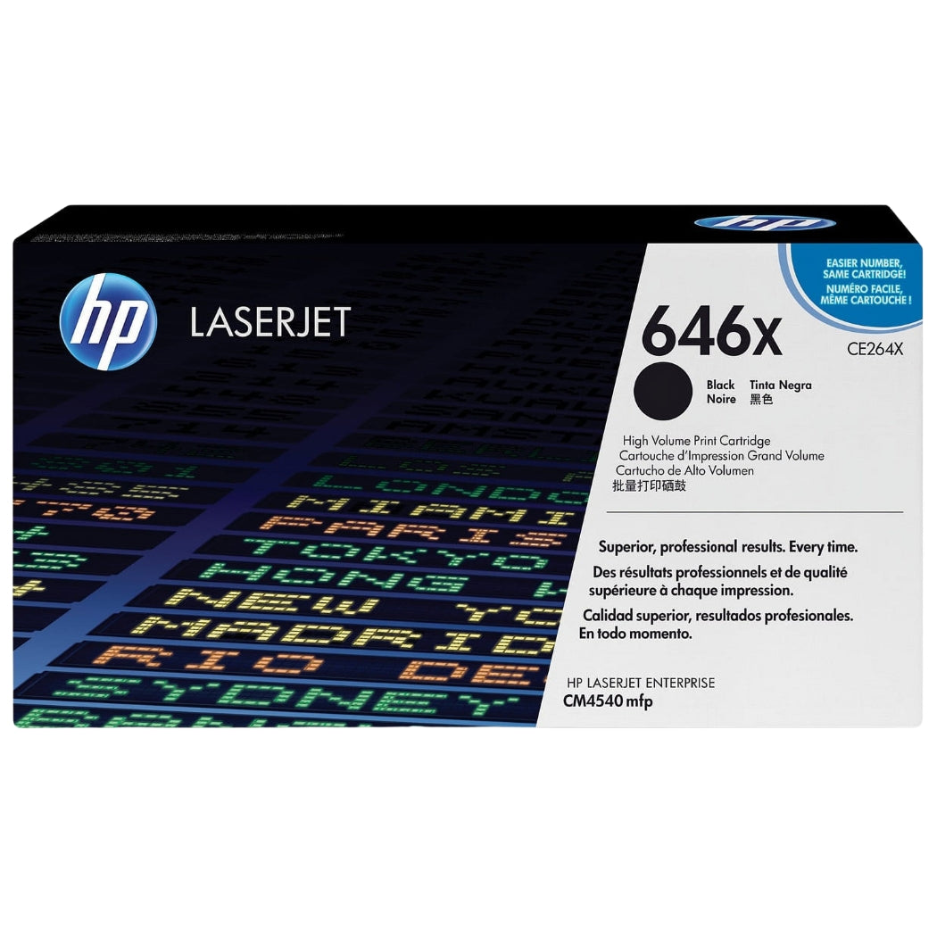 Genuine HP 646X High Yield Black LaserJet Toner Cartridge, CE264X