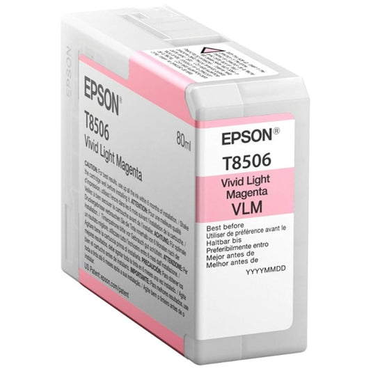 Genuine Epson 80ml UltraChrome HD Vivid Light Magenta Ink Cartridge, T850600