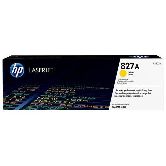 Genuine HP 827A Standard-Yield Yellow Laser Toner Cartridge, CF302A
