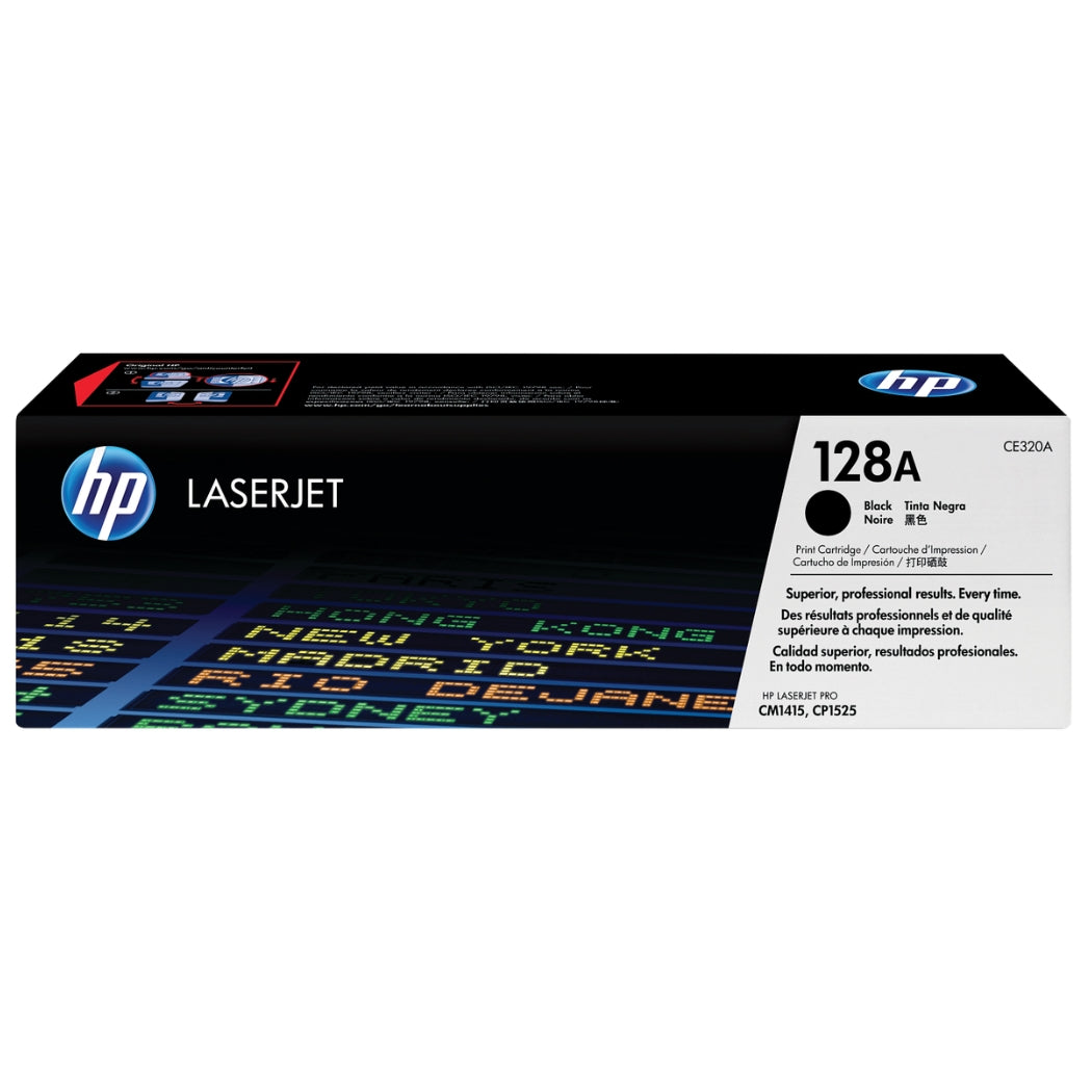 Original HP 128A Standard Yield Black Toner Cartridge, CE320A