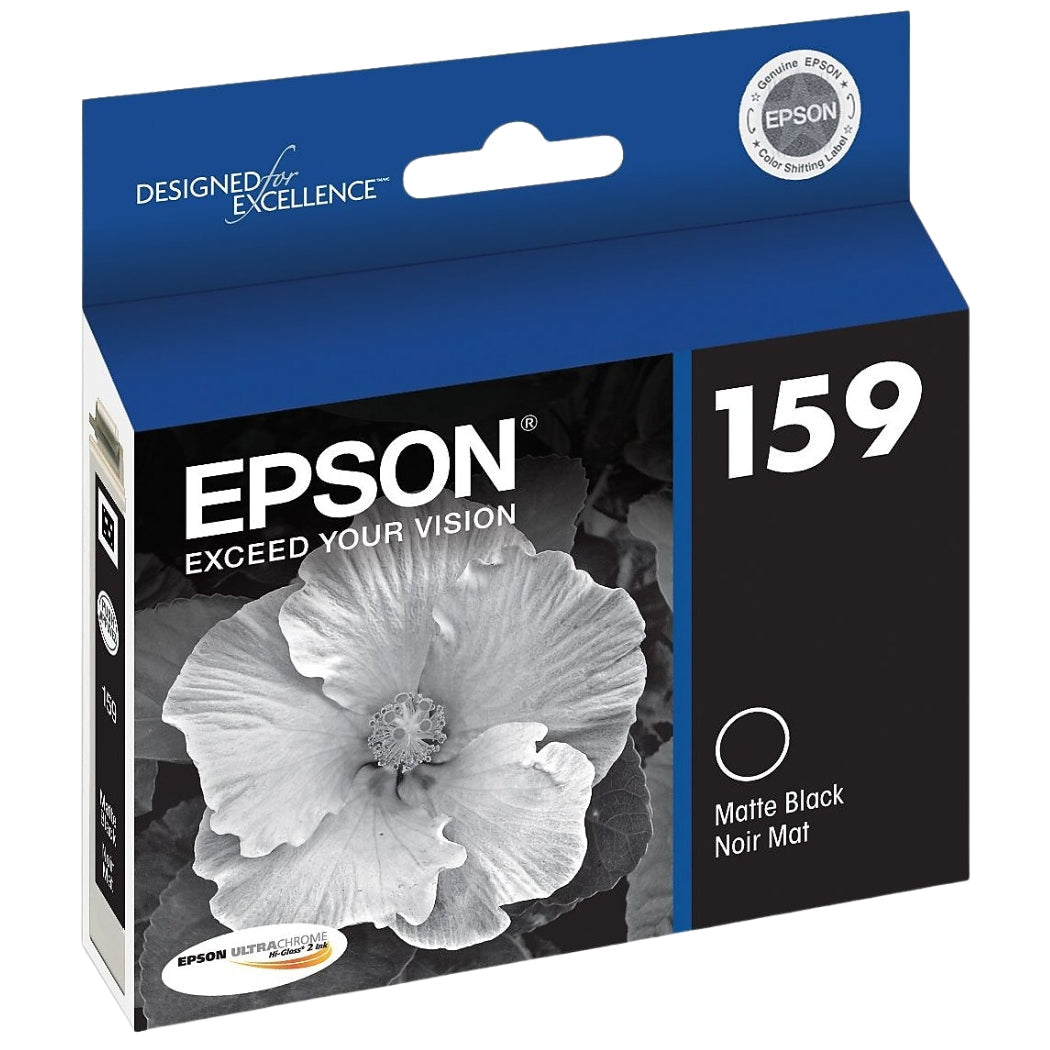 Epson 159 Standard-Yield Matte Black UltraChrome (Hi-Gloss 2) Ink Cartridge, T159820