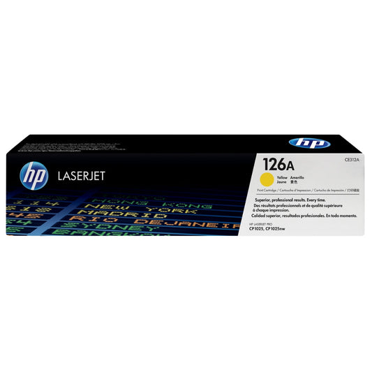Original HP 126A Standard Yield Yellow Toner Cartridge, CE312A (1000 Pages)