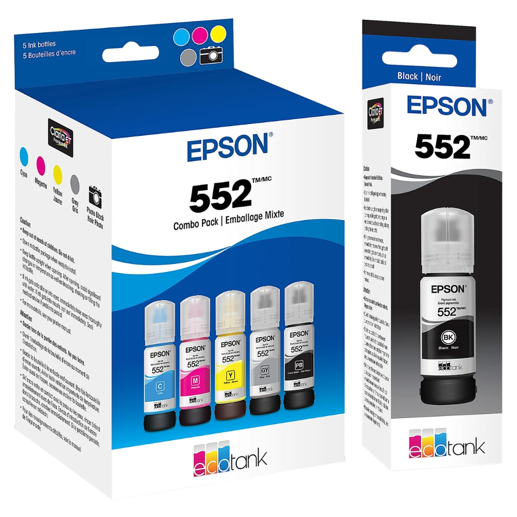 Original Epson (552) Ultra High-Yield Multi-Color Ink Bottle-(6-Pack)