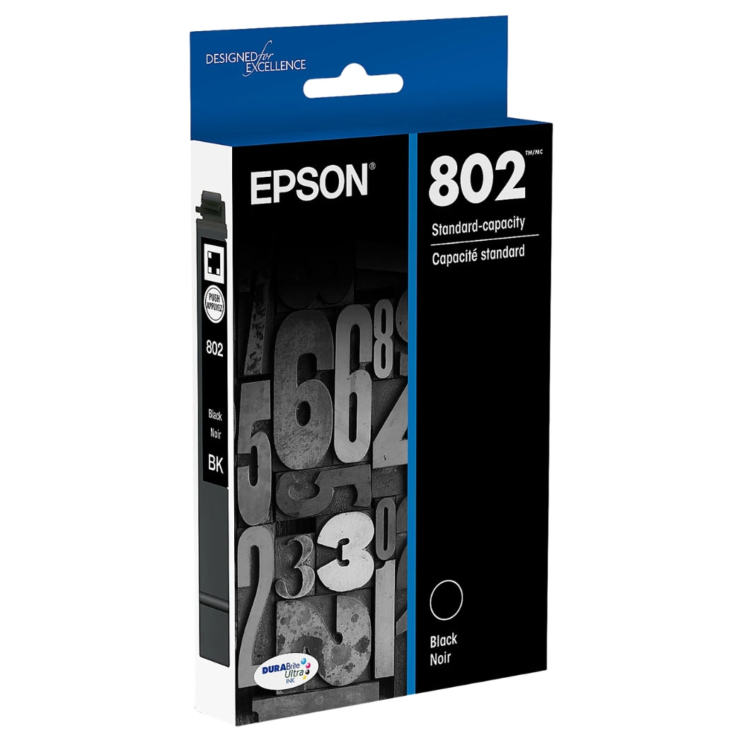 Original Epson T802 Standard Yield Black Ink Cartridge,T802120-S