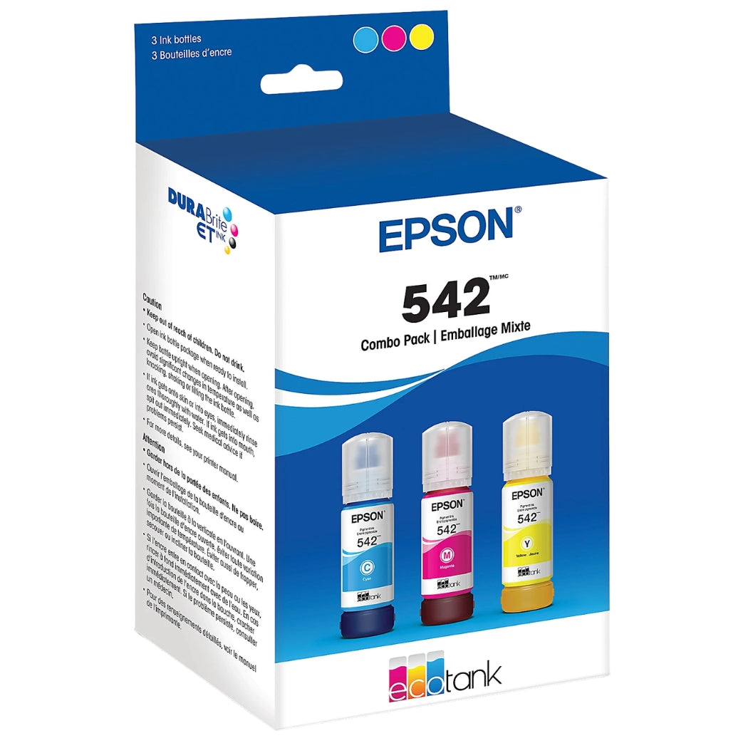 Genuine Epson 542 Standard Yield Multi-color (3-Pack) Ink Bottle T542520-S