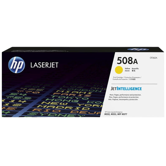 HP 508A Standard-Yield Yellow Toner Cartridge, CF362A