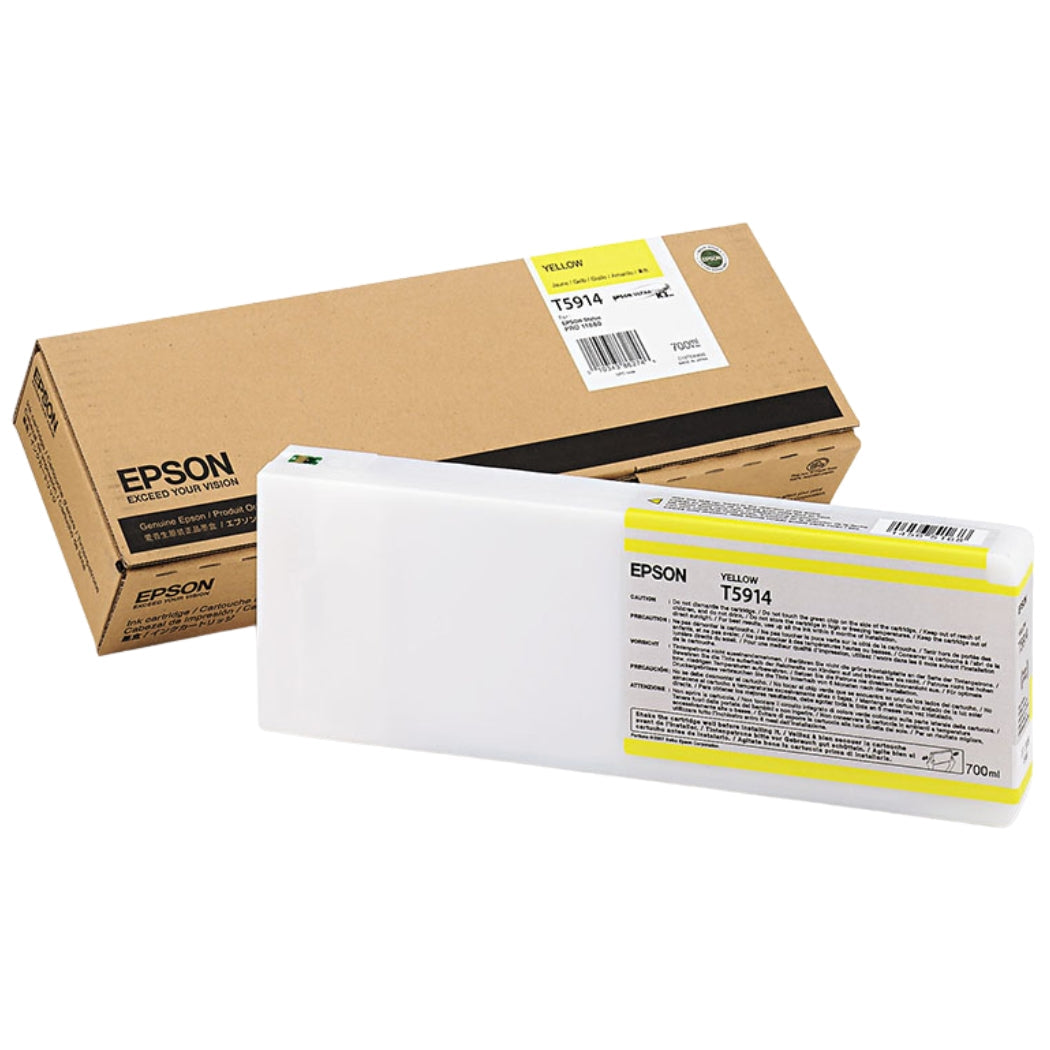 Genuine Epson T5914 Yellow UltraChrome K3 Ink Cartridge, T591400