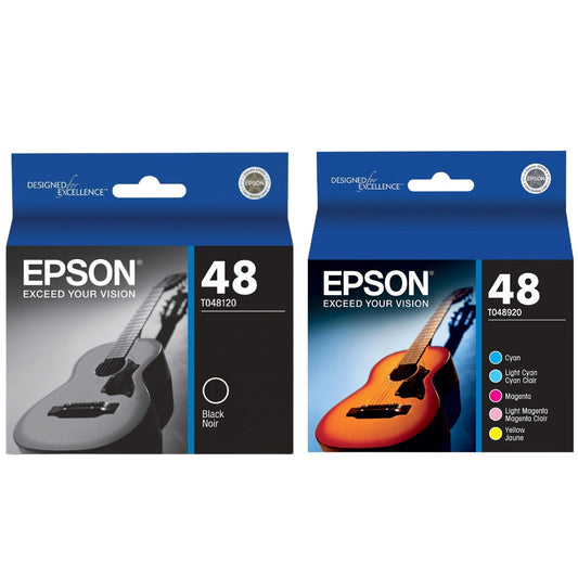 Epson T0489 Black, Cyan, Light Cyan, Magenta, Light Magenta, Yellow Ink Cartridges, Pack Of 6, T048920