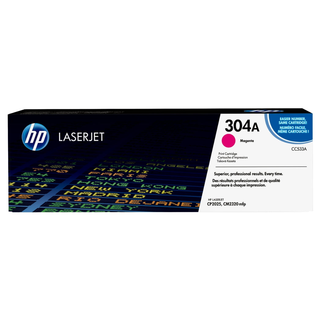 HP 304A High Yield Magenta LaserJet Toner Cartridge, CC533A