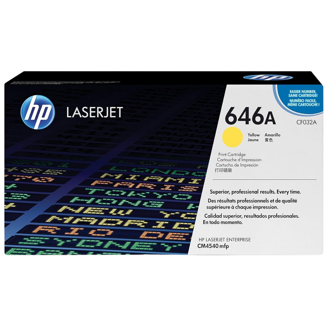 Genuine HP 646A Standard Yield Yellow LaserJet Toner Cartridge, CF032A