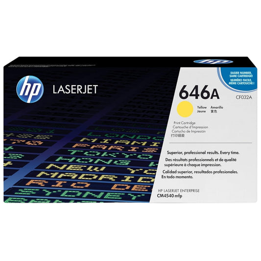 Genuine HP 646A Standard Yield Yellow LaserJet Toner Cartridge, CF032A