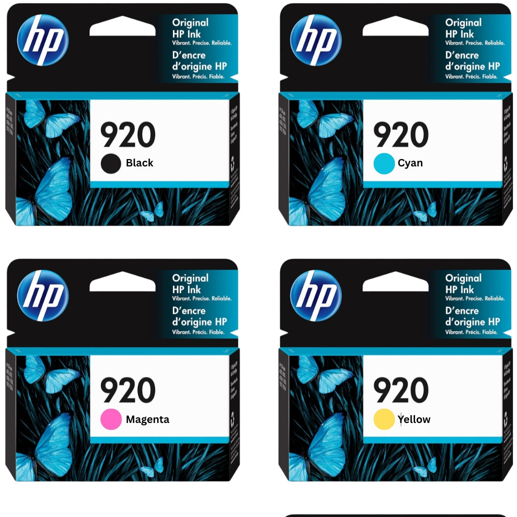 HP Genuine 920 Black, Cyan, Magenta & Yellow Ink Cartridges
