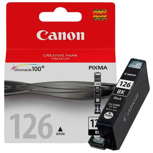Original Canon CLI-126 Standard Yield Black Ink Cartridge, 4565B001