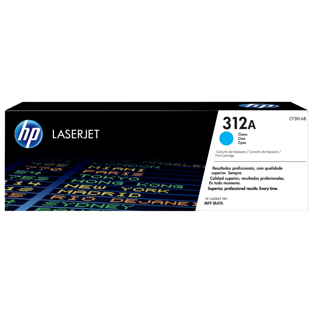 
Genuine HP 312A Cyan LaserJet Toner Cartridge, CF381A
