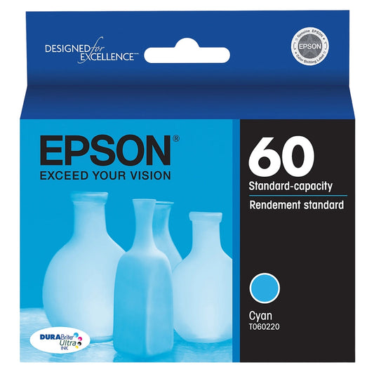 New Genuine Epson 60 (T060220) Cyan Ink Cartridge