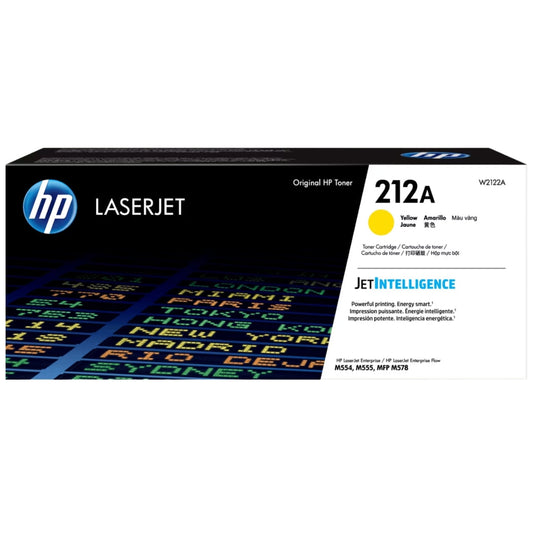 Original HP 212A Standard-Yield Yellow LaserJet Toner Cartridge, W2122A