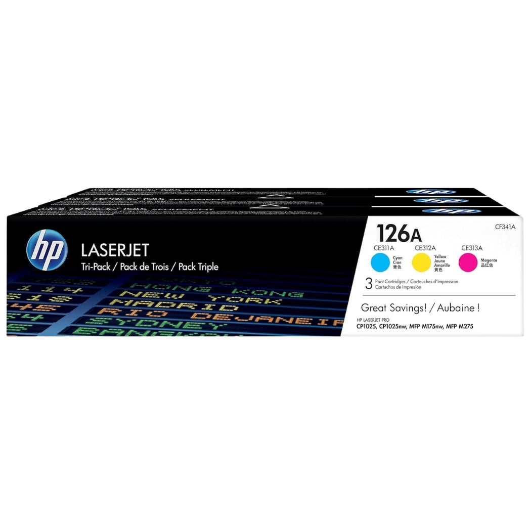 Original HP 126A Standard Yield TRI-COLOR Toner Cartridge, CF341A