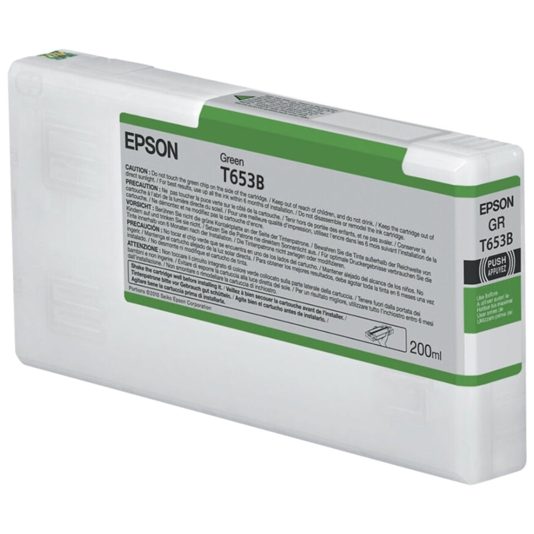 Epson (T653B) 200ml Green UltraChrome HDR Ink Cartridge, T653B00