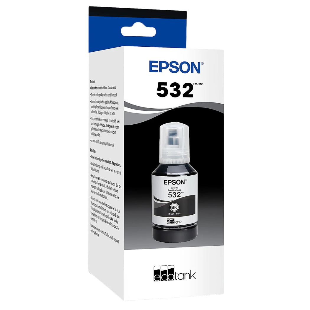 Genuine Epson 532 EcoTank Ultra-High Capacity Black Ink Bottle, T532120-S