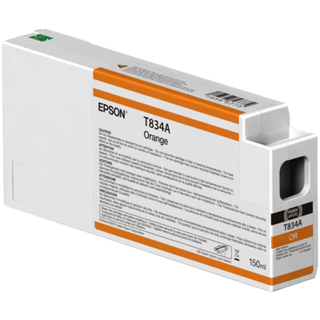 Original Epson T834A Standard Yield Orange Ink Cartridge, T834A00