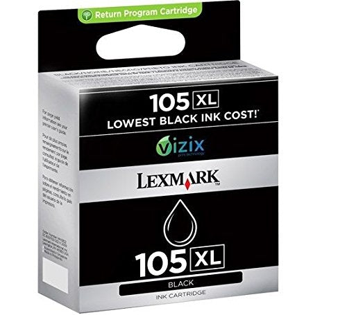 Genuine Lexmark 105XL High-Yield Black Inkjet Cartridge, 14N0822