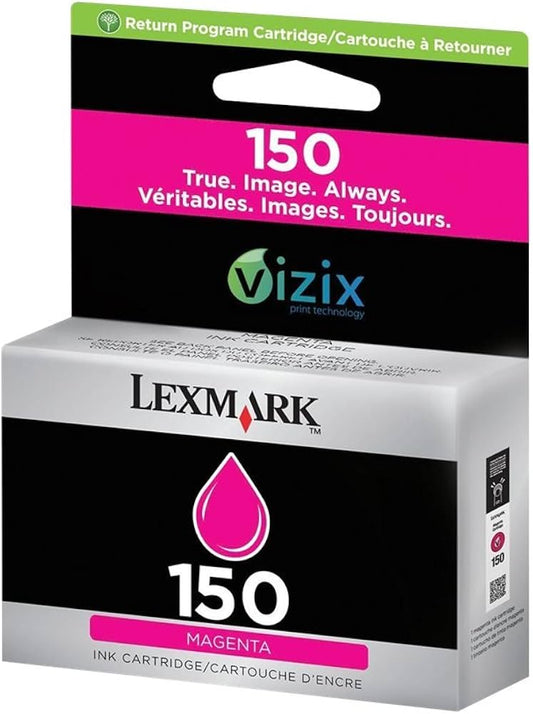 Original Lexmark 150 Standard Yield Magenta Inkjet Cartridge, 14N1609