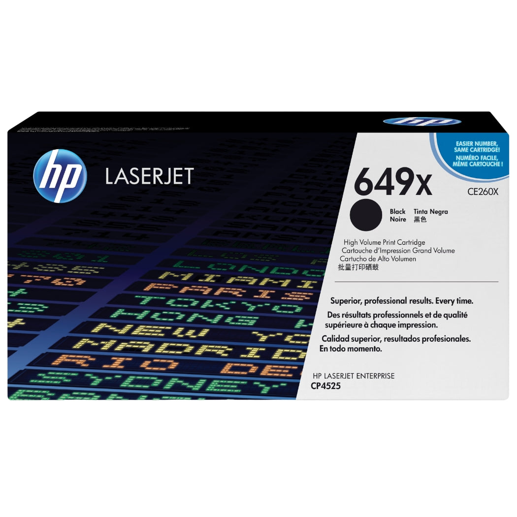 HP 649X High Yield Black LaserJet Toner Cartridge, CE260X